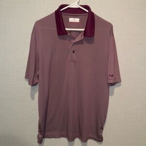 Grand Slam Men's Polo Shirt - purple and white stripes